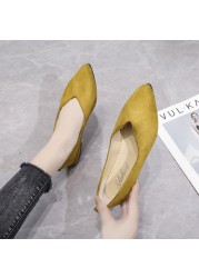 Slip On Women Flats Shoes Candy Color Pointed Toe Female Loafers Large Size Shoes Women Spring Flock Ladies Ballet Flats