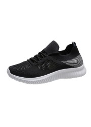 2022 Women Mesh Lace-up Sneakers Female Summer Vulcanized Mesh Breathable Sneakers Ladies New Flats Shoes Plus Size 43