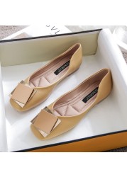 New Women Flats Hot Sale Colorful Suede Leather Women Loafers Summer Ballet Round Toe Flats Designer Shoes Loafers Plus Size 43