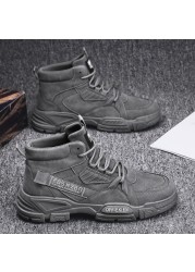 Men Autumn Winter Martin Boots Thick-soled Increase Ankle Boots Waterproof Wear-resistant Casual Shoes zapatillas hombre Casual