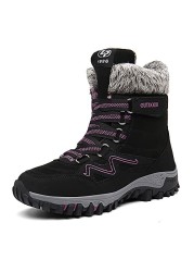 Women Winter Snow Boots Outdoor Shoes For Women Men Hiking Trekking Boots Couple Shoes Lightweight Anti-slip Warm Plush Boot