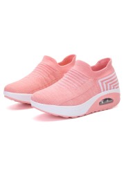 Ladies Women Air Cushion Shoes Lazy Shock Absorbing Shoes Lightweight Outdoor Casual Shoes