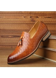 Men's Leather Shoes Wedding Party Shoes Large Size Flat Oxford Office Shoes For Men