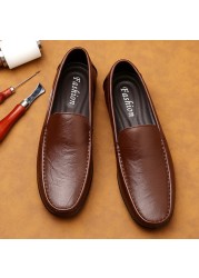 men shoes genuine leather designer oxford shoes for men formal wedding office brogue business shoes casual driving shoes