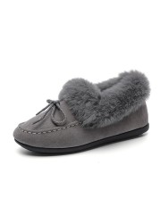 Winter Warm Brand Women Flat Sneakers Winter Plush Fur Female Loafers Faux Fur Female Casual Shoes Flats