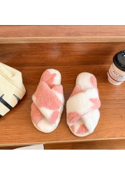 Women Shoes Soft Short Plush Different Styles Comfortable Women Slippers Open Toe Indoor Women's Shoes Furry Luxury Home Slippers