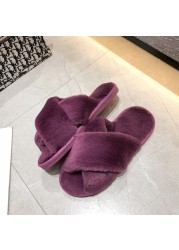 Women Shoes Soft Short Plush Different Styles Comfortable Women Slippers Open Toe Indoor Women's Shoes Furry Luxury Home Slippers