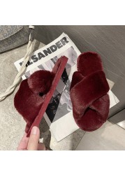 Women Shoes Soft Short Plush Different Styles Comfortable Women Slippers Open Toe Indoor Women's Shoes Furry Luxury Home Slippers