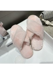 Women Shoes Soft Short Plush Different Styles Comfortable Women Slippers Open Toe Indoor Women's Shoes Furry Luxury Home Slippers