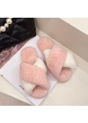 Women Shoes Soft Short Plush Different Styles Comfortable Women Slippers Open Toe Indoor Women's Shoes Furry Luxury Home Slippers