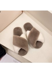 Women Shoes Soft Short Plush Different Styles Comfortable Women Slippers Open Toe Indoor Women's Shoes Furry Luxury Home Slippers