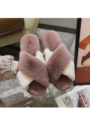 Women Shoes Soft Short Plush Different Styles Comfortable Women Slippers Open Toe Indoor Women's Shoes Furry Luxury Home Slippers