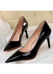 BIGTREE Shoes Woman Pumps Patent Leather High Heels Shoes Women Basic Pump Wedding Shoes Female Stiletto High Heels Women Shoes Plus Size 43