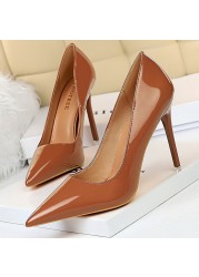 BIGTREE Shoes Woman Pumps Patent Leather High Heels Shoes Women Basic Pump Wedding Shoes Female Stiletto High Heels Women Shoes Plus Size 43