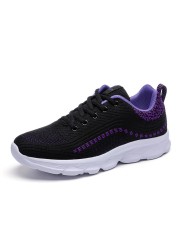 Ladies Mesh Breathable Comfortable Sneakers Soft Sole Running Shoes Outdoor Leisure Shoes Travel Shoes