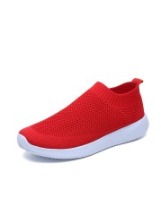 Rimocy Breathable Air Mesh Knitted Sneakers Women 2022 Spring Summer Plus Size Ladies Flats Comfortable Soft Casual Shoes Woman