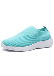 Rimocy Breathable Air Mesh Knitted Sneakers Women 2022 Spring Summer Plus Size Ladies Flats Comfortable Soft Casual Shoes Woman