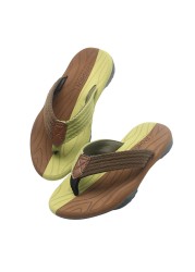 men summer flip flops beach sandals anti-slip casual flat shoes patchwork slippers home slippers for men