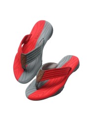 men summer flip flops beach sandals anti-slip casual flat shoes patchwork slippers home slippers for men