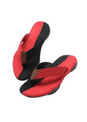 men summer flip flops beach sandals anti-slip casual flat shoes patchwork slippers home slippers for men