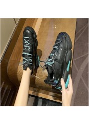 Alibaba female shoes 2021 new color matching casual sneakers thick bottom trendy fashion student shoes female Korean version