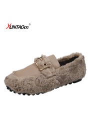 2022 Fashion Women Moccasin Shoes Casual Women Sneakers Autumn Loafers Flats Fur Loafers Slippers Flats Toe Shoes