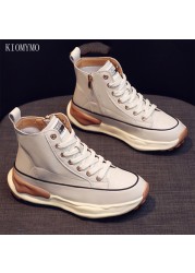 White shoes women's shoes 2021 Korean version of the autumn new thick-soled casual increase flat-soled women's shoes trend