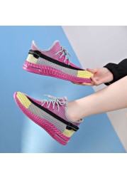 Women's casual shoes new coconut women's shoes fashion popular sneakers weave breathable lightweight non-slip thick sole mesh shoes