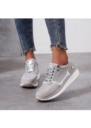 Women Spring Autumn Shoes Fashion Crystal Sneakers Zipper Platform Trainers Ladies Casual Shoes Tenis Feminino Zapatos De Mujer