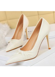 BIGTREE Spring Shoes Woman Pumps Pu Leather Shoes Women Heels Stiletto Fashion Office High Heel Shoes Ladies Shoes Plus Size 43