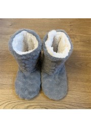 women cotton slippers winter warm feel ce indoor floor shoes socks love style slip-on soft non-slip female plush shoes