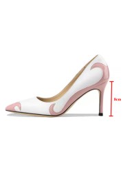 Rimocy 2022 Spring Summer Fashion Women's Shoes Sexy Stiletto High Heels Pointed Toe Pumps Woman Mix Color PU Leather Party Shoes