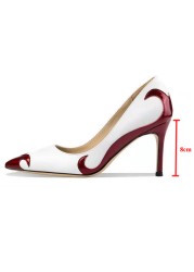 Rimocy 2022 Spring Summer Fashion Women's Shoes Sexy Stiletto High Heels Pointed Toe Pumps Woman Mix Color PU Leather Party Shoes