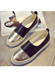 Women flat shoes shallow loafers slip on summer autumn fashion platform round toe sweet casual flat comfortable