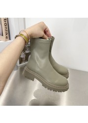 2021 autumn and winter new thick-soled luxury chelsea leather boots designer women's boots winter thick-soled women's shoes
