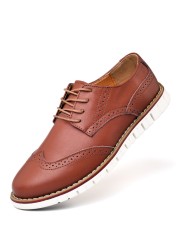 Men's Genuine Leather Moccasin Shoes Casual Flat Breathable Formal Business Shoes Large 47 48