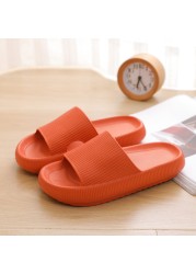 Rimocy Thick Sole Home Women Slippers Soft Summer Slides Non-slip Woman Flat Heel Comfortable Sandals Flip Flops Female