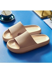 Rimocy Thick Sole Home Women Slippers Soft Summer Slides Non-slip Woman Flat Heel Comfortable Sandals Flip Flops Female