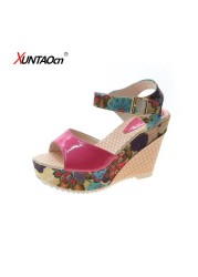 Women Sandals Summer Platform Wedges Casual Shoes Floral Ladies Super High Heels Open Toe Women Slippers Sandalias Zapatos Mujer