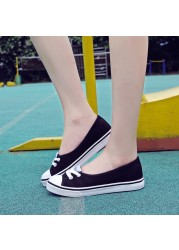 Autumn spring light canvas shoes women shoes slip on students tide Korean set foot pedal flat shoes