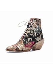 women ankle boots free plus size 22-26.5cm length free women winter boots woman embroidered flower fashion all-match