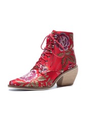 women ankle boots free plus size 22-26.5cm length free women winter boots woman embroidered flower fashion all-match