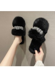 Cute indoor slippers baotou cotton slippers women's shoes