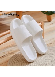 Thick Platform Slippers Cloud Slippers Non-slip EVA Soft Waterproof Cloud Sandals Silent Damping Bathroom Indoor Shoes For Women