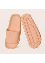 Thick Platform Slippers Cloud Slippers Non-slip EVA Soft Waterproof Cloud Sandals Silent Damping Bathroom Indoor Shoes For Women