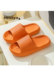 Thick Platform Slippers Cloud Slippers Non-slip EVA Soft Waterproof Cloud Sandals Silent Damping Bathroom Indoor Shoes For Women