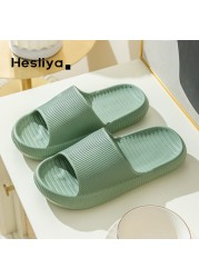 Thick Platform Slippers Cloud Slippers Non-slip EVA Soft Waterproof Cloud Sandals Silent Damping Bathroom Indoor Shoes For Women