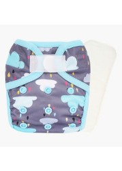 Little Story New Born Cloud Print Reusable Diaper with Insert