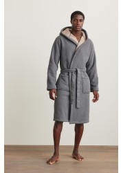 Borg Lined Hooded Dressing Gown