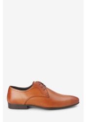 Leather Plain Derby Shoes Regular Fit